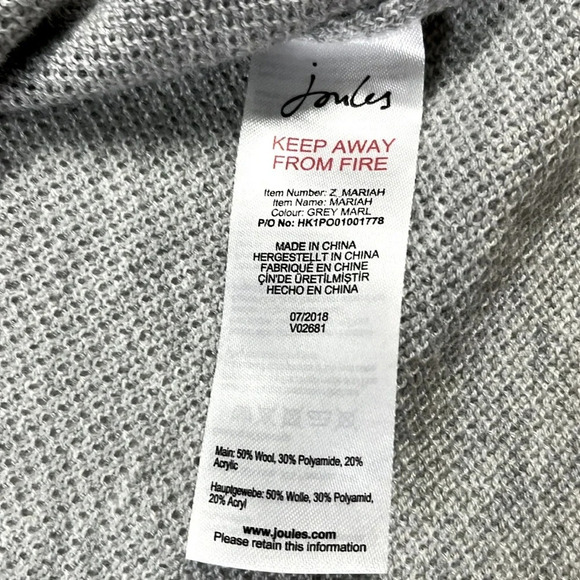 Wool blend Joules knitwear turtleneck size 10 neutral textured side slits 2018 - Picture 8 of 9